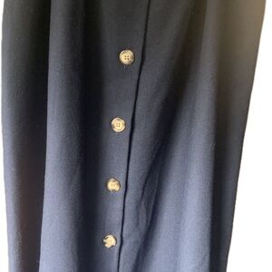 Orvis Navy Blue Button-Down Skirt